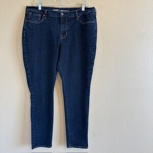 Old Navy Women's‎ Curvy Profile Skinny Dark Wash Stretch Mid-Rise Jeans Size 16